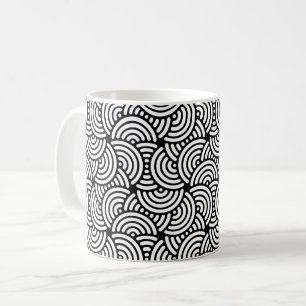 Taza De Café Patrón de curva de arco de espiral de medio círcul