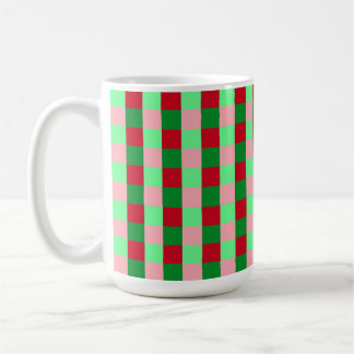Taza De Café Patrón de damero de Navidad contemporáneo