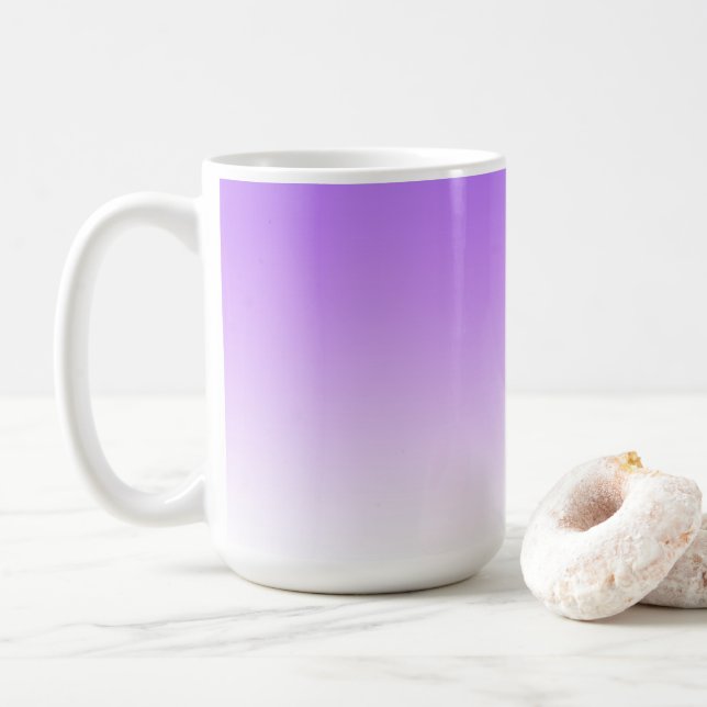Taza De Café Patrón de degradado de lavanda a naranja blanco (Con donut)