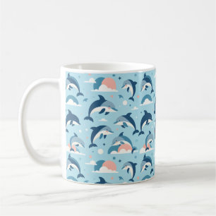 Taza De Café Patrón de delfines lúdicos