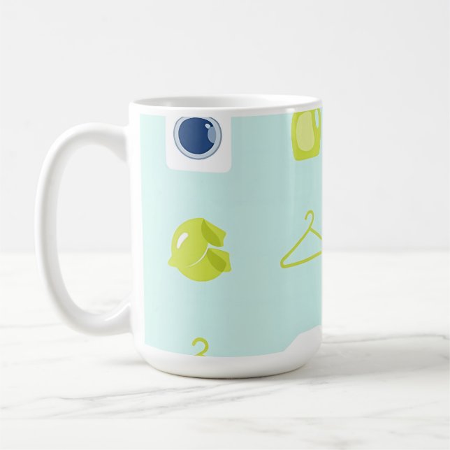 Taza De Café Patrón de Día de Ropa Limpia (Izquierda)
