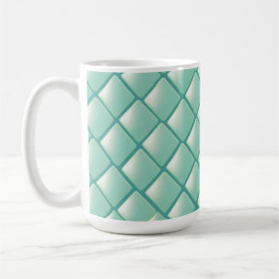 Taza De Café Patrón de diamante acolchado verde turquesa