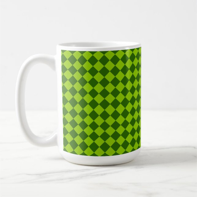 Taza De Café Patrón de diamante de combinación verde de STaylor (Izquierda)
