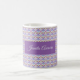 Taza De Café Patrón de diamante geométrico étnico pastel modern