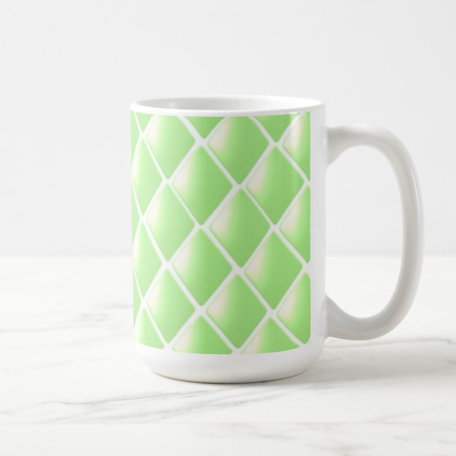 Taza De Café Patrón de diamante verde (Derecha)