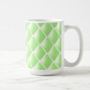 Taza De Café Patrón de Diamante Verde Acolchado