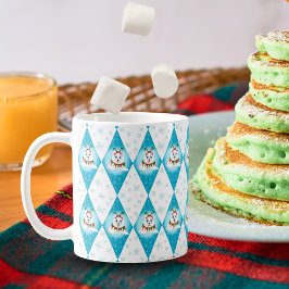 Taza De Café Patrón de diamantes de vacaciones de invierno samo