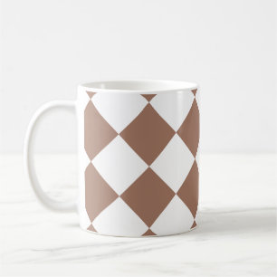 Taza De Café Patrón de diamantes en blanco y mousse de mocha