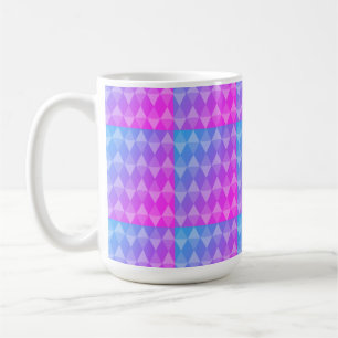 Taza De Café Patrón de diamantes rosa, púrpura y azul