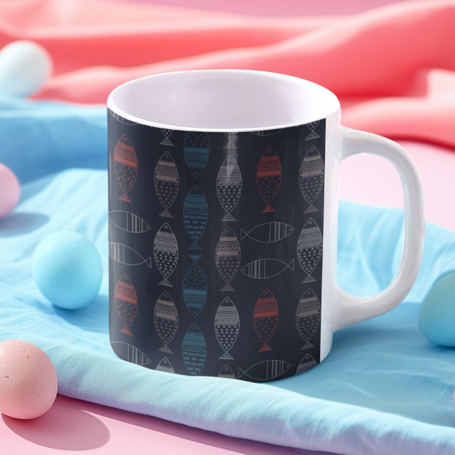 Taza De Café Patrón de dibujo de peces (cups and mugs)