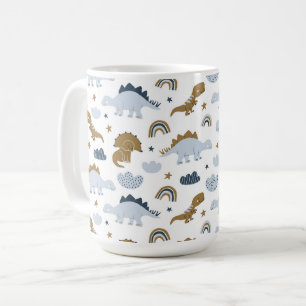 Taza De Café Patrón de dinosaurio arco iris