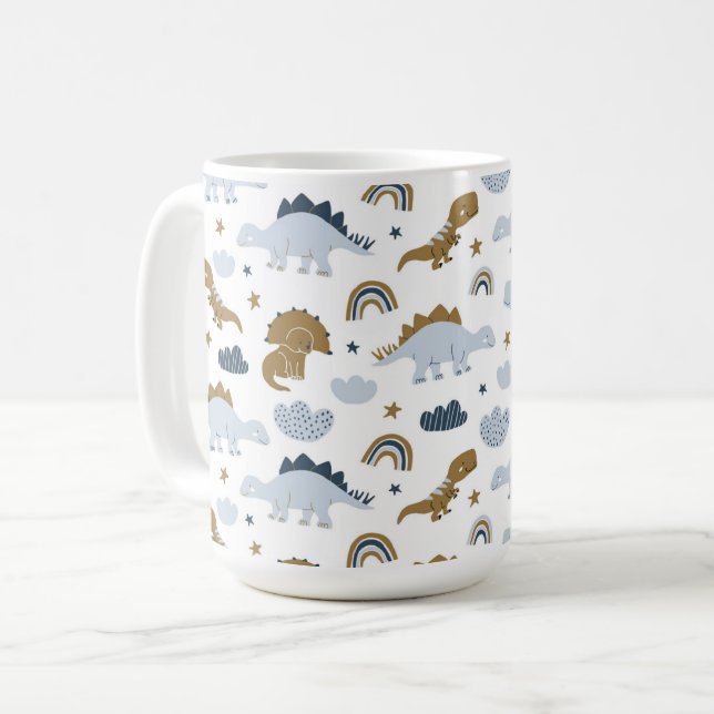 Taza De Café Patrón de dinosaurio arco iris (Anverso izquierdo)