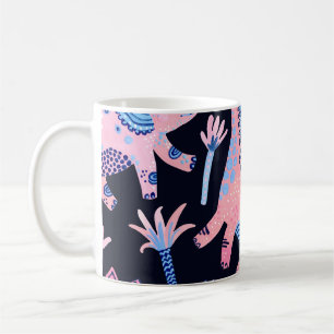 Taza De Café Patrón de dinosaurios personalizados.