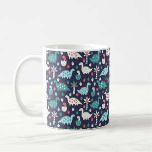 Taza De Café Patrón de dinosaurios sin fisuras