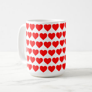 Taza De Café patrón de diseño de corazones rojos amor de San Va