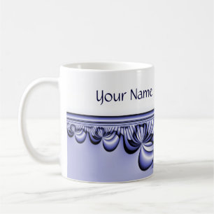 Taza De Café Patrón de diseño gráfico - azul blanco + tu texto