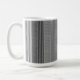 Taza de café - Patrón de diseño mixto negro y blan