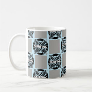 Taza De Café Patrón de distintivo de surf