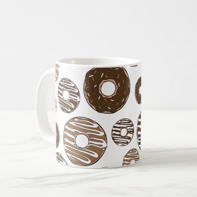 Taza De Café Patrón de donut, donuts de chocolate, donuts de ca (Anverso izquierdo)