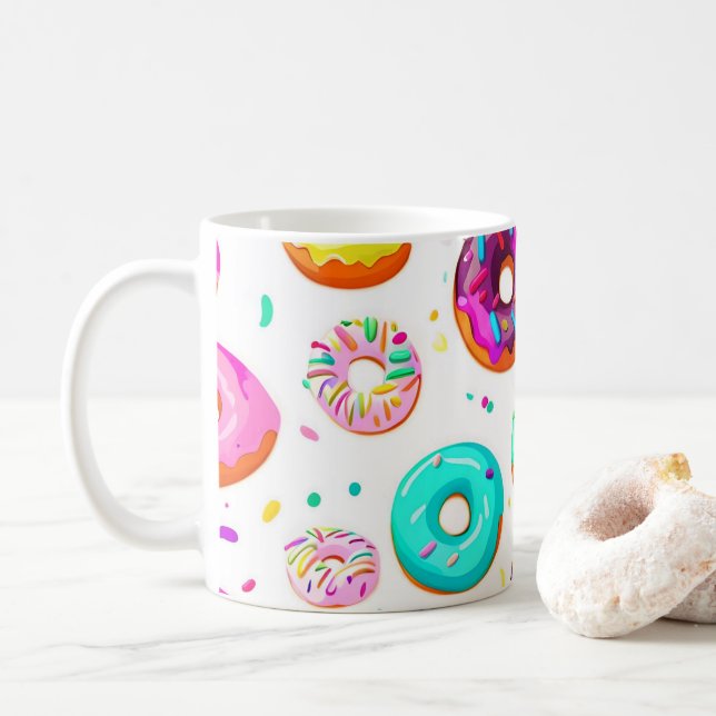 Taza De Café Patrón de donuts de crema yummy (Con donut)