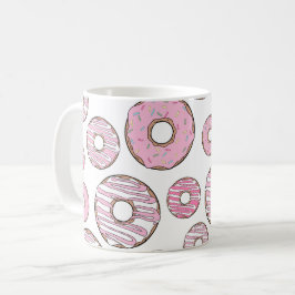 Taza De Café Patrón De Donuts, Donuts Rosados, Espolvorines