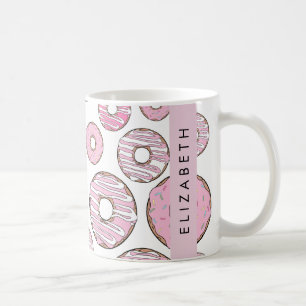 Taza De Café Patrón De Donuts, Donuts Rosados, Gritos, Su Nombr