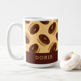 Taza De Café Patrón de donuts marrones de chocolate
