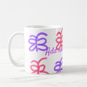 Taza De Café Patrón de doodle de mariposa rosa morado agregar t