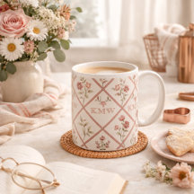 Patrón de encaje floral rosa vintage personalizado