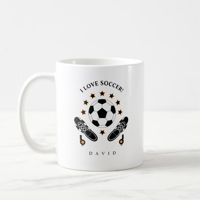 Taza De Café Patrón de equipo deportivo blanco y negro (Izquierda)