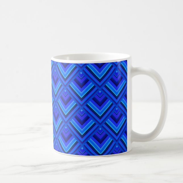 Taza De Café Patrón de escala de franjas azules (Derecha)
