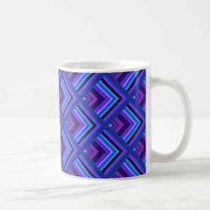 Taza De Café Patrón de escala de rayas azules y violetas