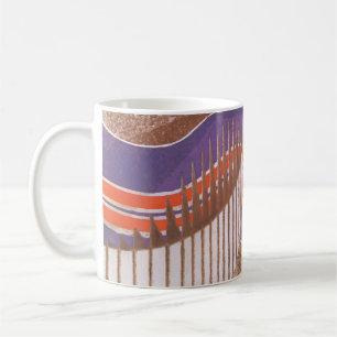 Taza De Café Patrón de escalera de plantilla de jazz Art Deco v