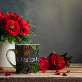 Taza De Café Patrón de especias nombre personalizado gris