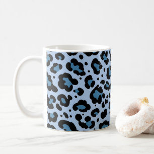Taza De Café Patrón de estampado de leopardo azul