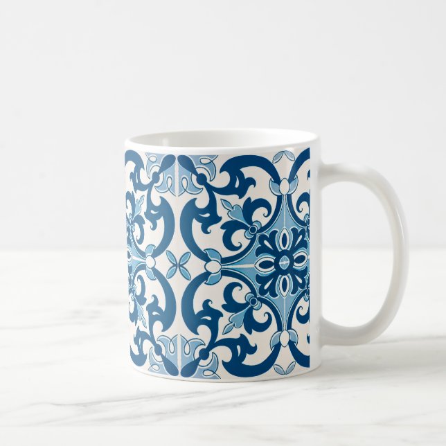 Taza De Café Patrón de estilo Azulejo Fleur De Lis (Derecha)