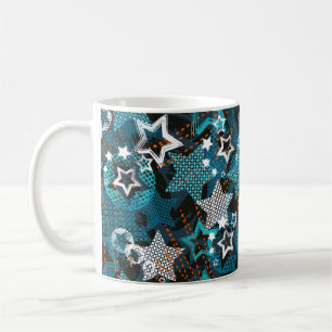 Taza De Café Patrón de estrella de grunge abstracto Creativo d