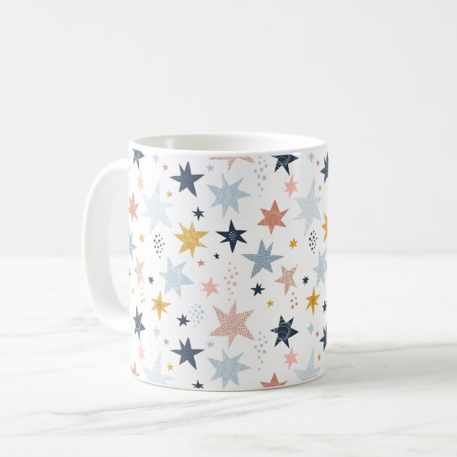Taza De Café Patrón de estrella divertida (Anverso izquierdo)