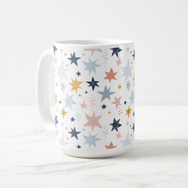 Taza De Café Patrón de estrella divertida (Anverso izquierdo)