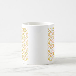 Taza De Café Patrón de estrella geométrica islámica dorada mini