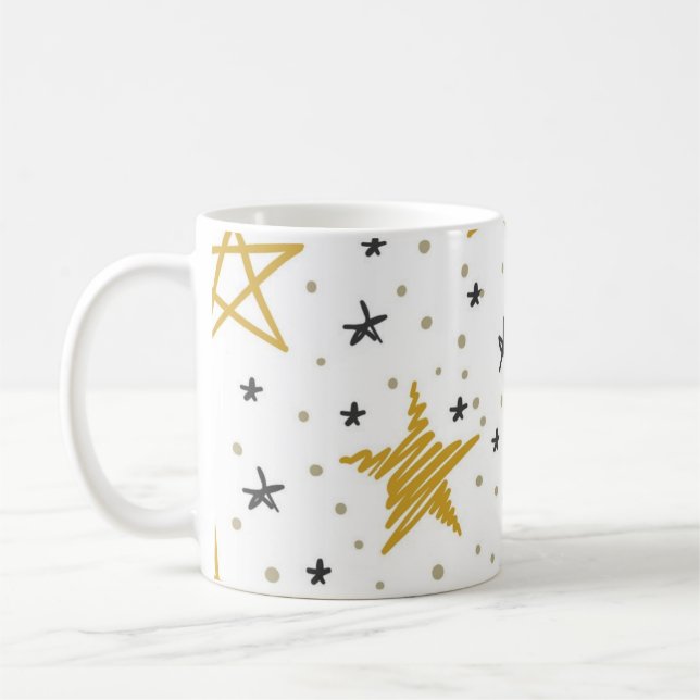 Taza De Café Patrón de estrellas (Izquierda)