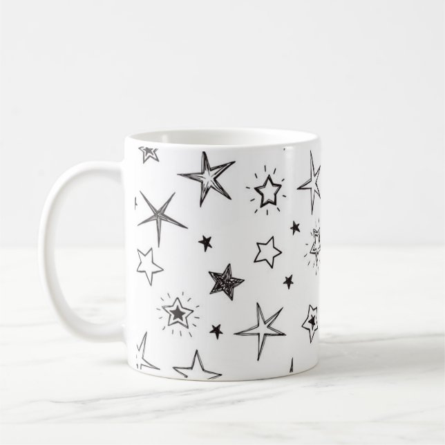 Taza De Café Patrón de estrellas (Izquierda)