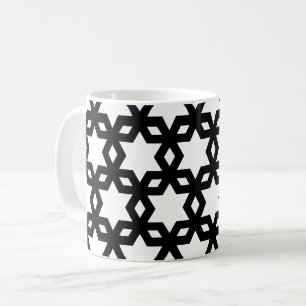 Taza De Café Patrón de estrellas Guay geométricas en blanco neg