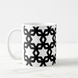 Taza De Café Patrón de estrellas Guay geométricas en blanco neg