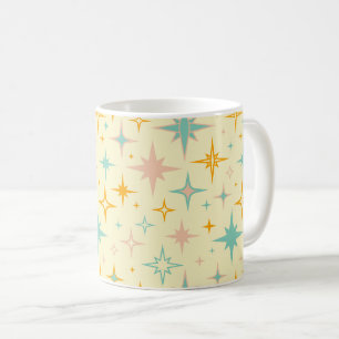 Taza De Café Patrón de estrellas retro coloridas