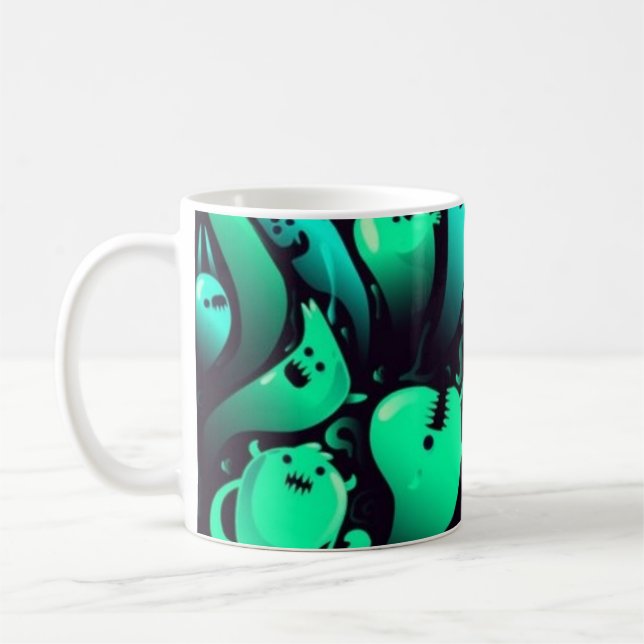 Taza De Café Patrón de fantasmas (Izquierda)