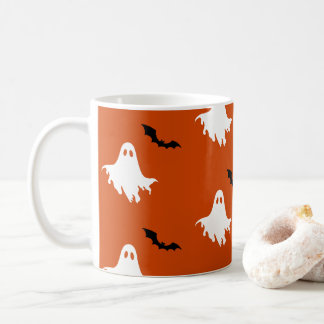 Taza De Café Patrón de fantasmas y murciélagos espeluznantes