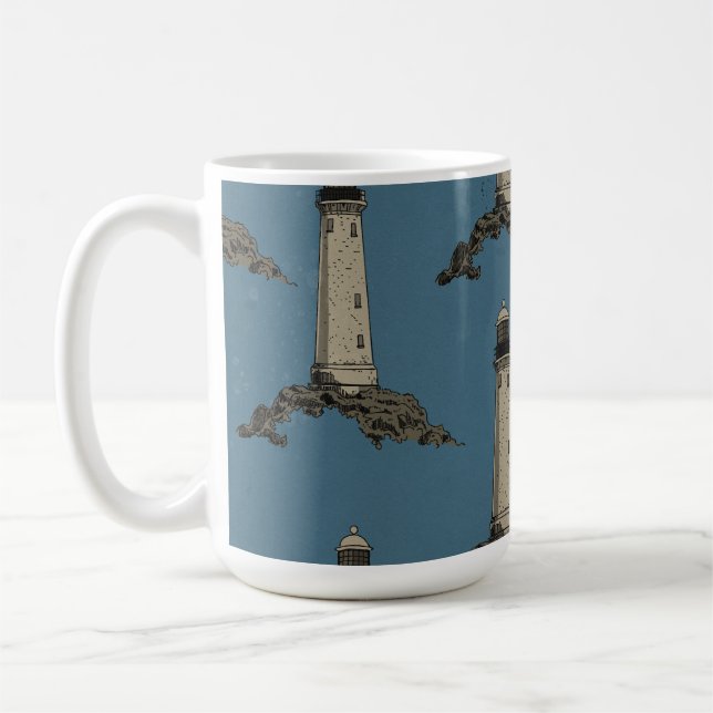 Taza De Café Patrón de faro vintage (Izquierda)