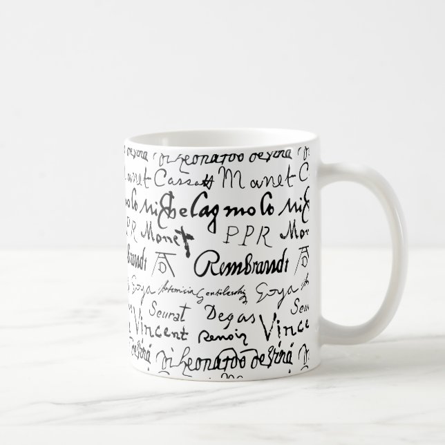 Taza De Café Patrón de firmas de famosos artistas (Derecha)
