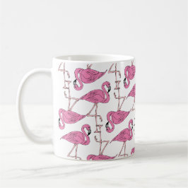 Taza De Café Patrón de flamenco rosado de moda